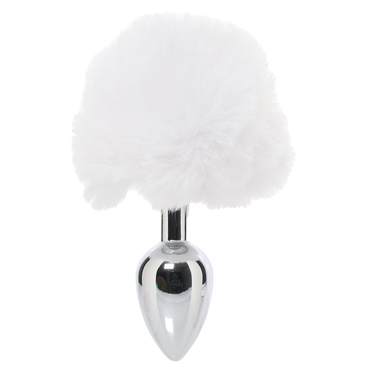 Gemsations 3 Inch Bunny Tail Butt Plug in Silver
