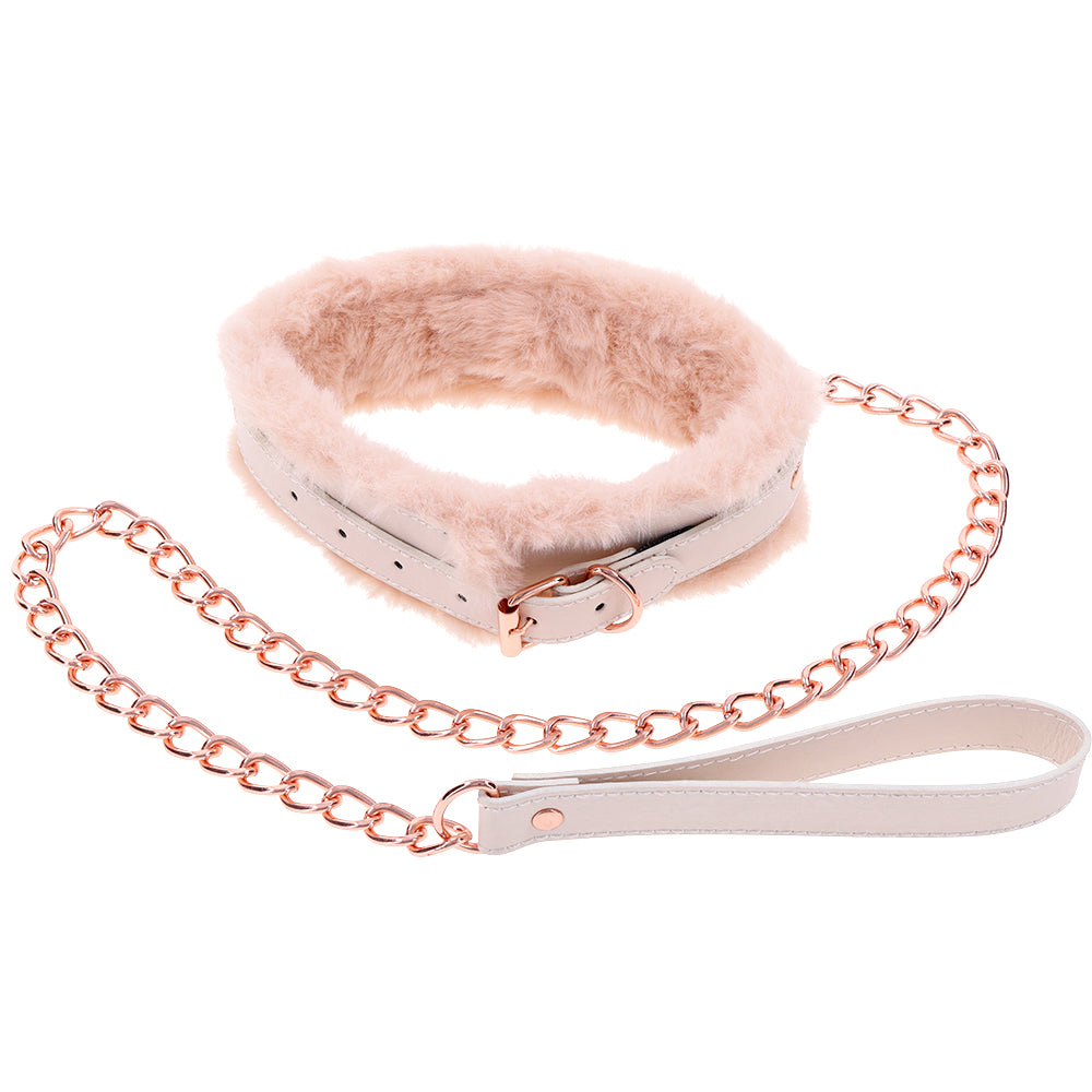 S&M Peaches 'n CreaMe Fur Collar and Leash