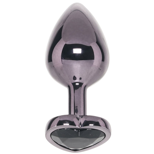 Jewel Black Diamond Heart Plug in Large