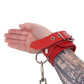 Vegan Leather Wrist Cuffs in Red