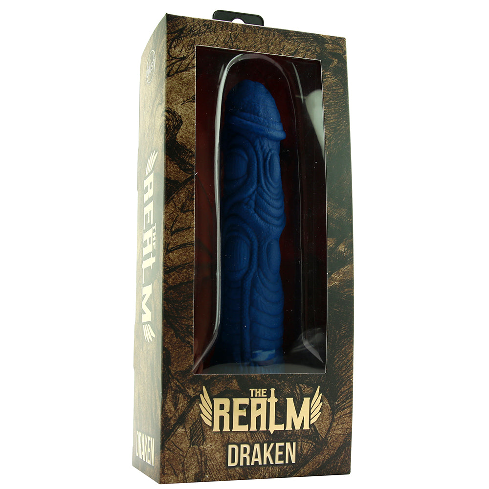 The Realm Draken Lock On Dildo in Blue Blush Dragon Silicone