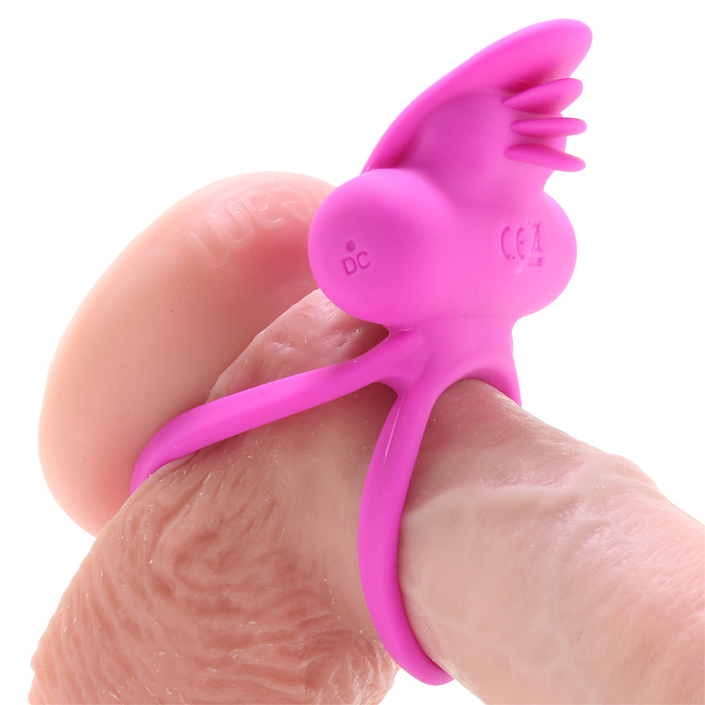 Dual Clit Flicker Vibrating Cock Ring in Pink PinkCherry Canada