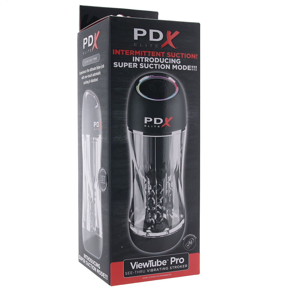 PDX Elite ViewTube Pro See Thru Stroker Vibe PinkCherry Canada