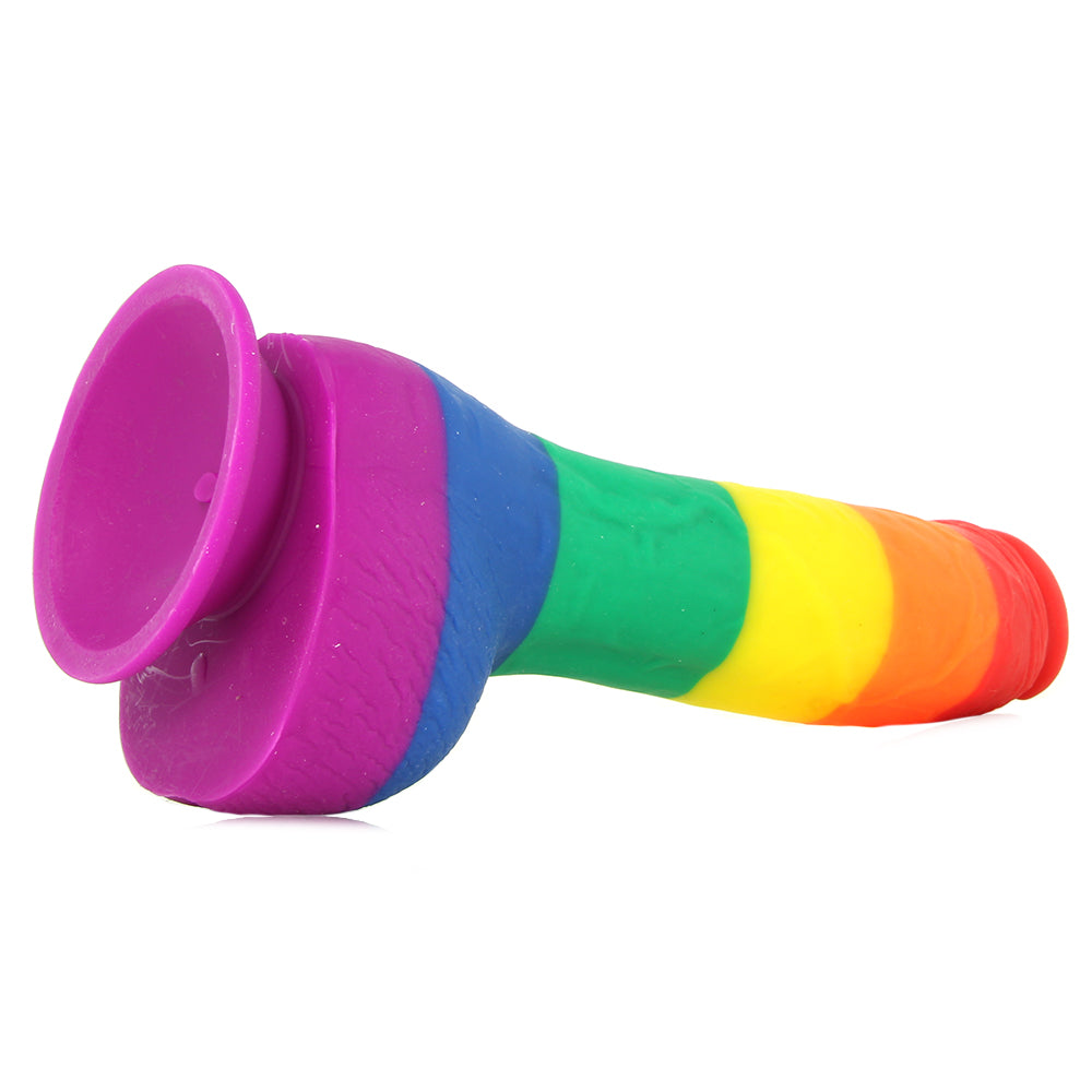 Colours Pride Edition 8 Inch Silicone Dildo in Rainbow