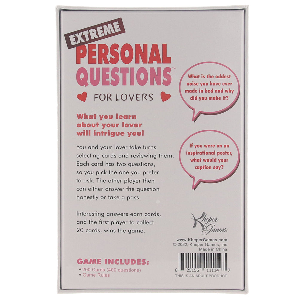 Extreme Personal Questions For Lovers Game PinkCherry Canada