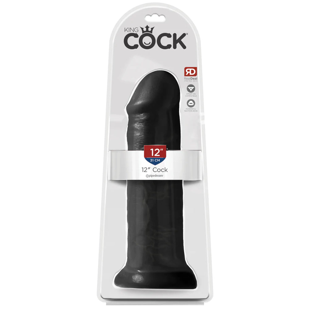 King Cock 12 Inch Classic Realistic Dildo in Black PinkCherry Canada