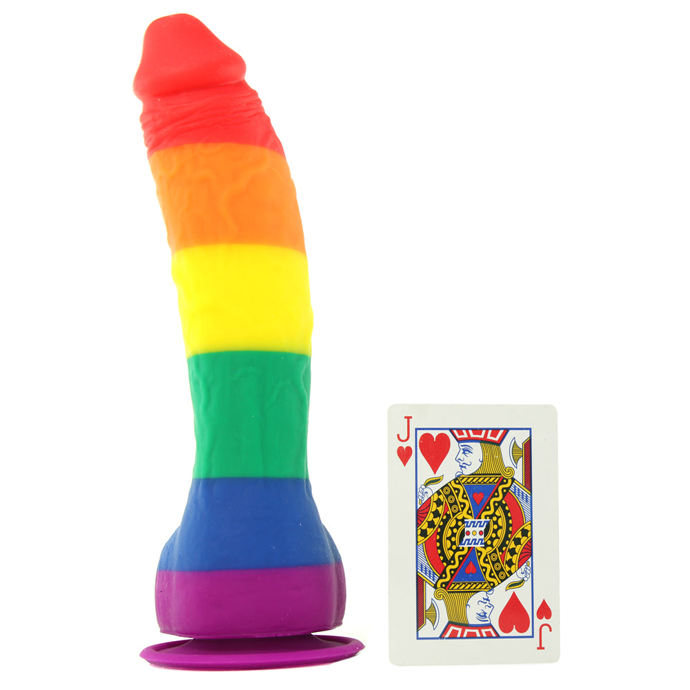 Colours Pride Edition 8 Inch Silicone Dildo in Rainbow PinkCherry