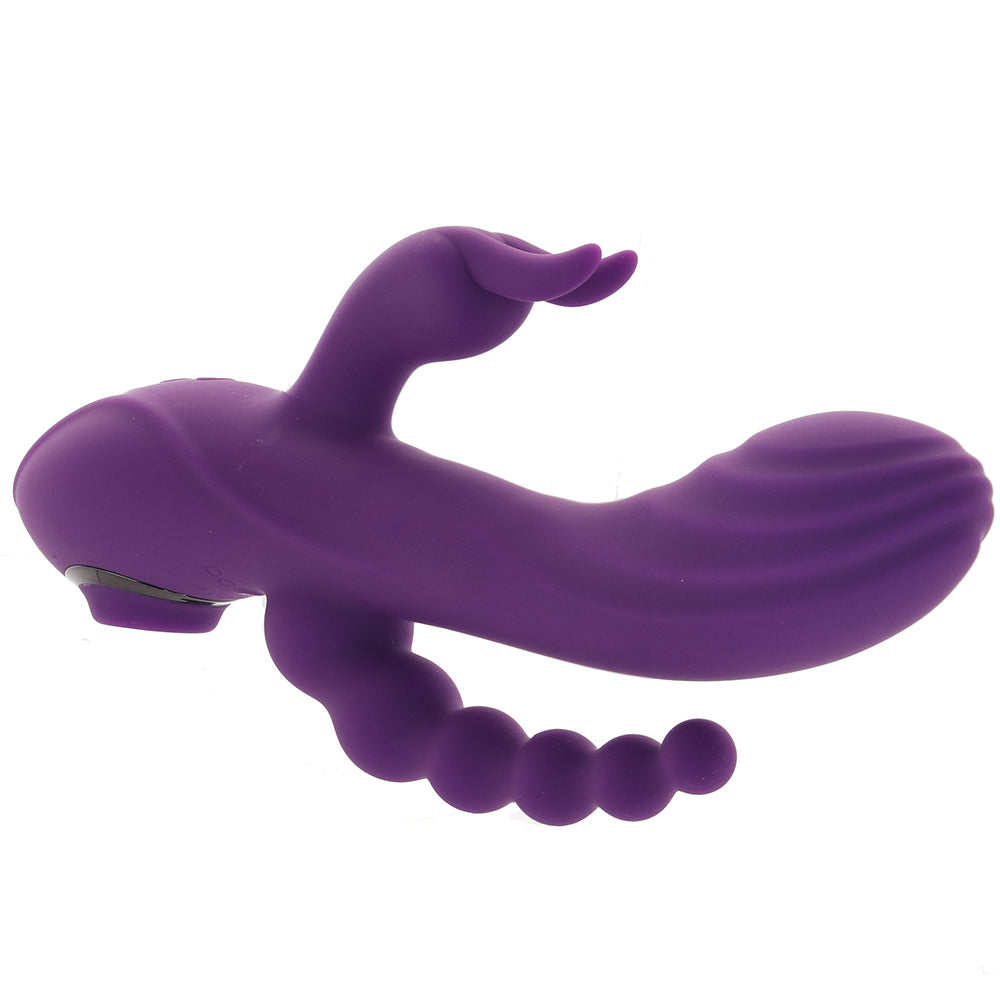 Fourgasm Triple Stimulator Sucking Rabbit Vibe in Purple