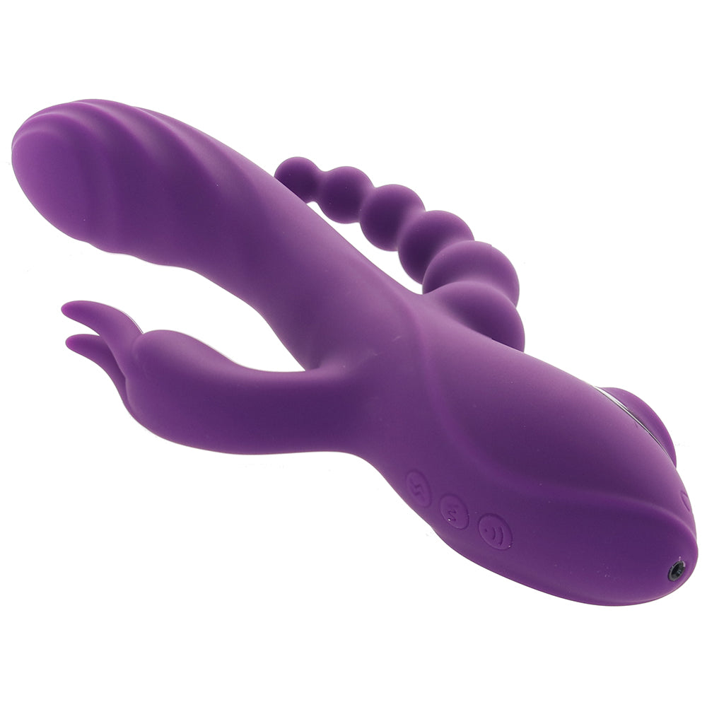 Fourgasm Triple Stimulator Sucking Rabbit Vibe in Purple