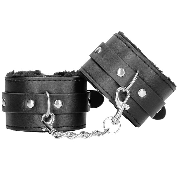 Fuzzy Leather Handcuffs Bondage Hand Wrist 1 Pair Soft Plush