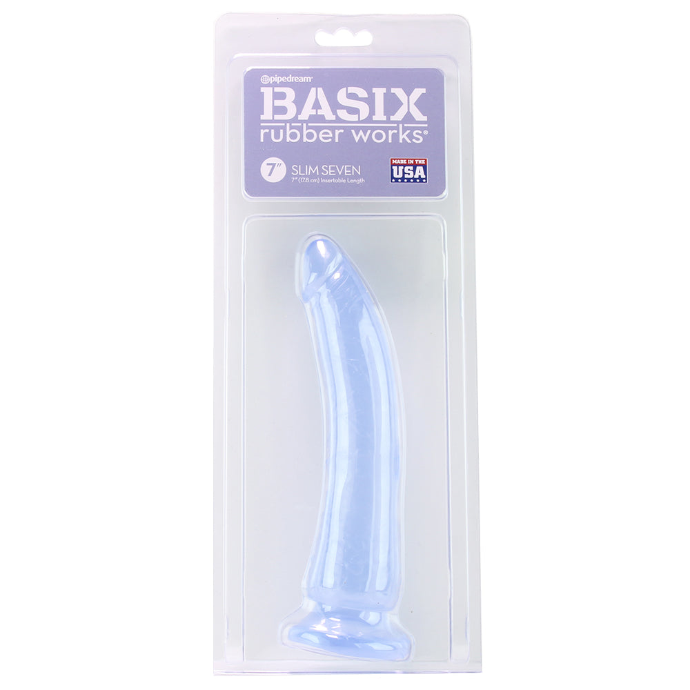 Basix Slim 7 Inch Dildo in Clear PinkCherry Canada