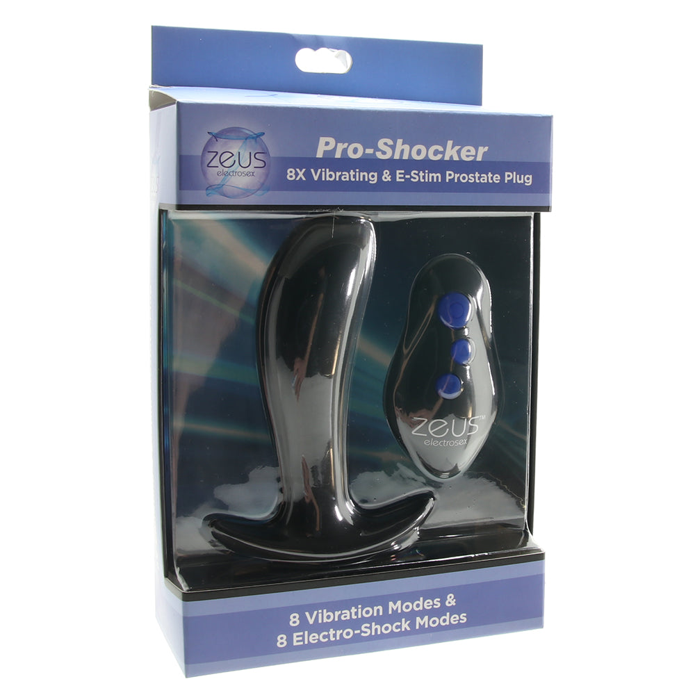 Zeus Pro Shocker Vibrating E Stim Prostate Plug PinkCherry Canada